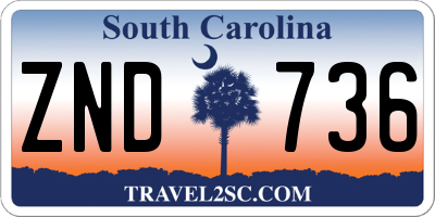 SC license plate ZND736