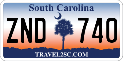 SC license plate ZND740