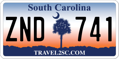 SC license plate ZND741