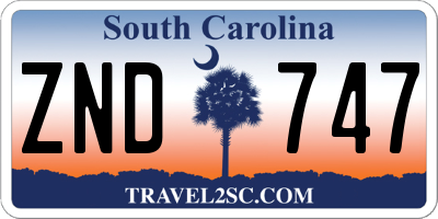 SC license plate ZND747