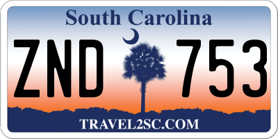 SC license plate ZND753