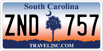 SC license plate ZND757