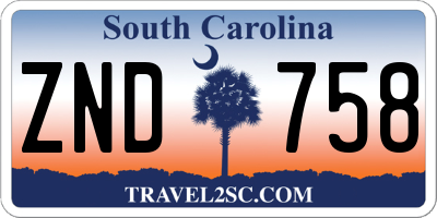 SC license plate ZND758