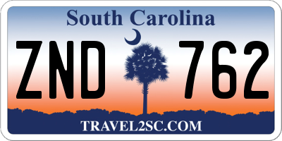 SC license plate ZND762