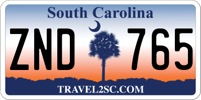 SC license plate ZND765