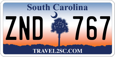 SC license plate ZND767