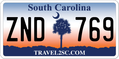 SC license plate ZND769