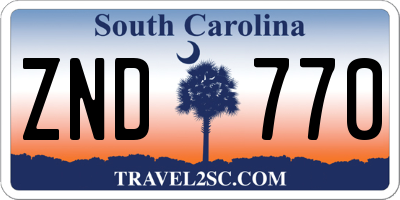 SC license plate ZND770