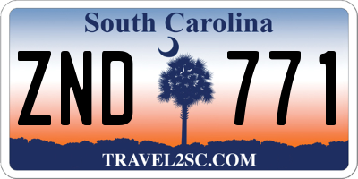 SC license plate ZND771