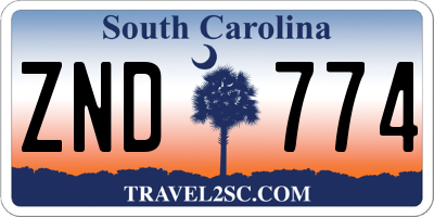 SC license plate ZND774