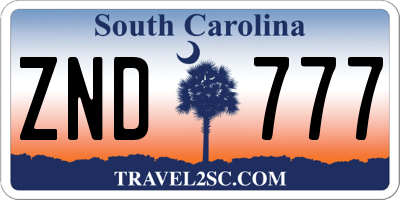 SC license plate ZND777