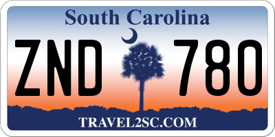SC license plate ZND780
