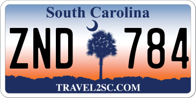 SC license plate ZND784