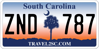 SC license plate ZND787