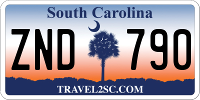 SC license plate ZND790