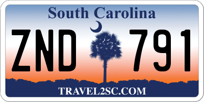 SC license plate ZND791
