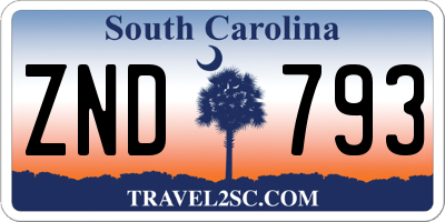 SC license plate ZND793