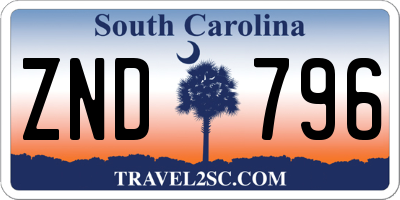SC license plate ZND796