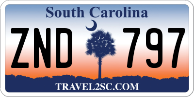 SC license plate ZND797