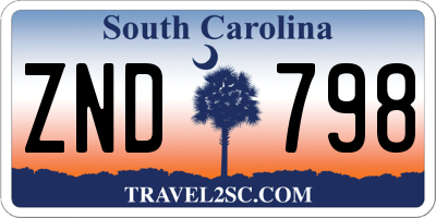 SC license plate ZND798