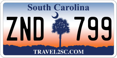 SC license plate ZND799