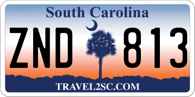 SC license plate ZND813