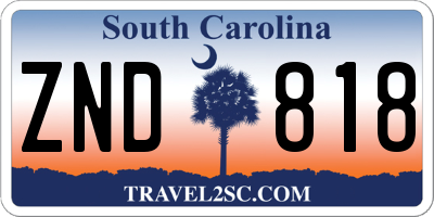SC license plate ZND818