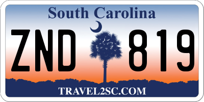 SC license plate ZND819
