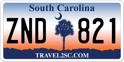 SC license plate ZND821