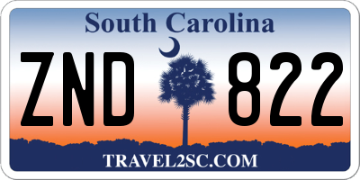 SC license plate ZND822