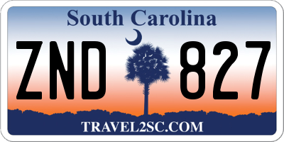 SC license plate ZND827