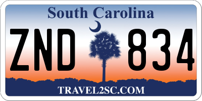 SC license plate ZND834