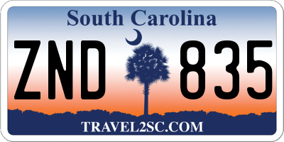 SC license plate ZND835
