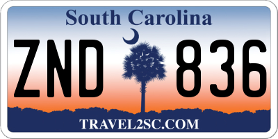 SC license plate ZND836