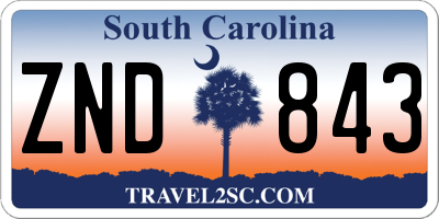 SC license plate ZND843