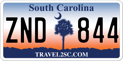 SC license plate ZND844