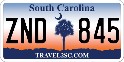 SC license plate ZND845