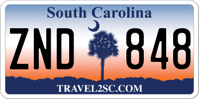 SC license plate ZND848