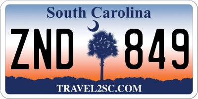 SC license plate ZND849