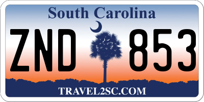 SC license plate ZND853
