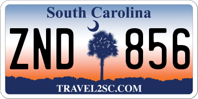 SC license plate ZND856