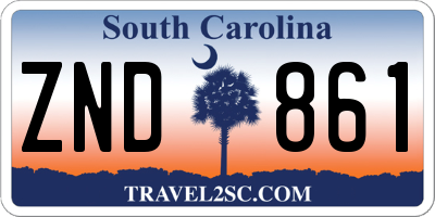 SC license plate ZND861