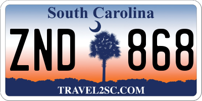 SC license plate ZND868
