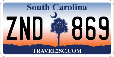 SC license plate ZND869