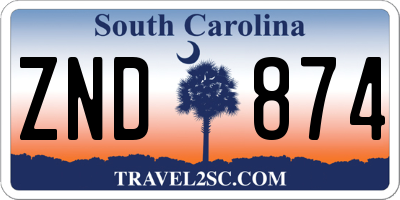 SC license plate ZND874