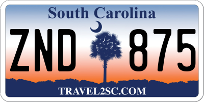 SC license plate ZND875