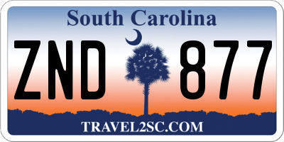 SC license plate ZND877