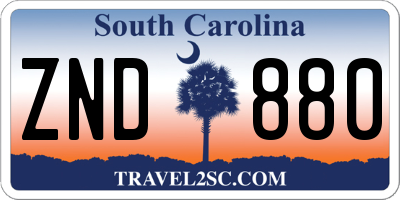 SC license plate ZND880