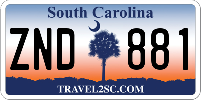 SC license plate ZND881
