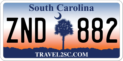 SC license plate ZND882
